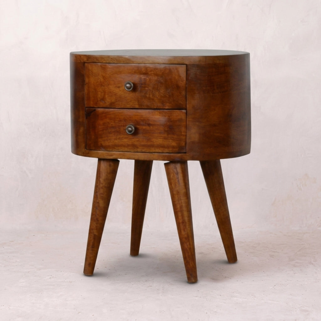 Chestnut Rounded nightstand Table