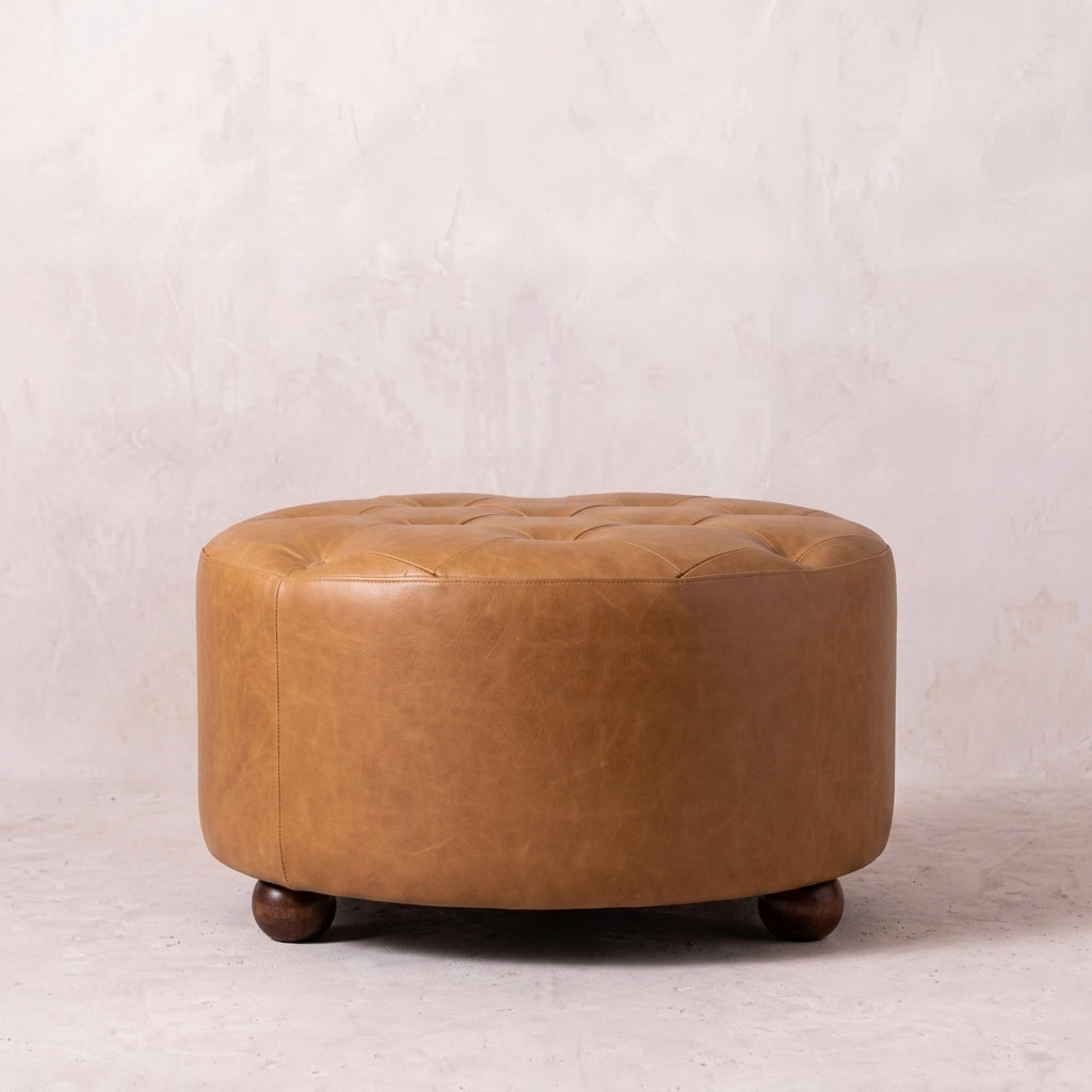 Amber Oak Leather Coffee Table