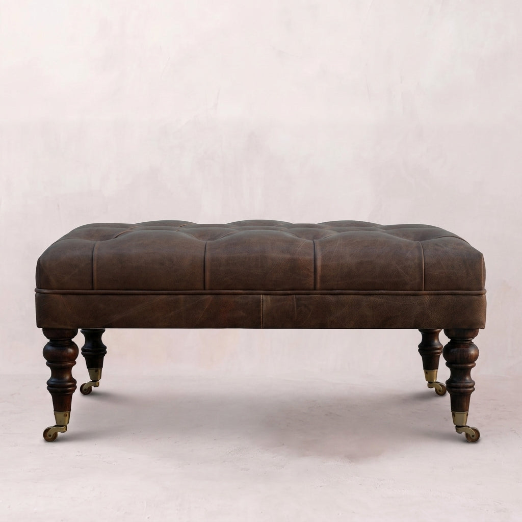 Buffalo Leather Ottoman