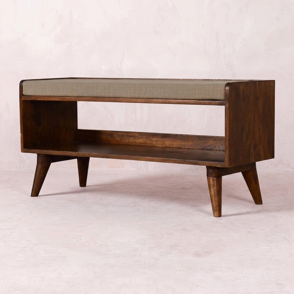 Mud Linen Nordic Storage Bench