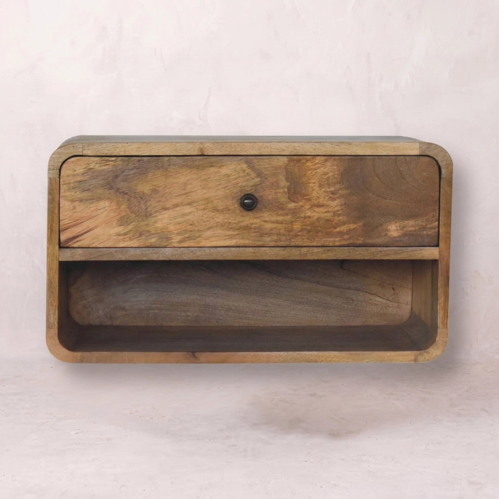 Large Floating Curve Open Slot Bedside