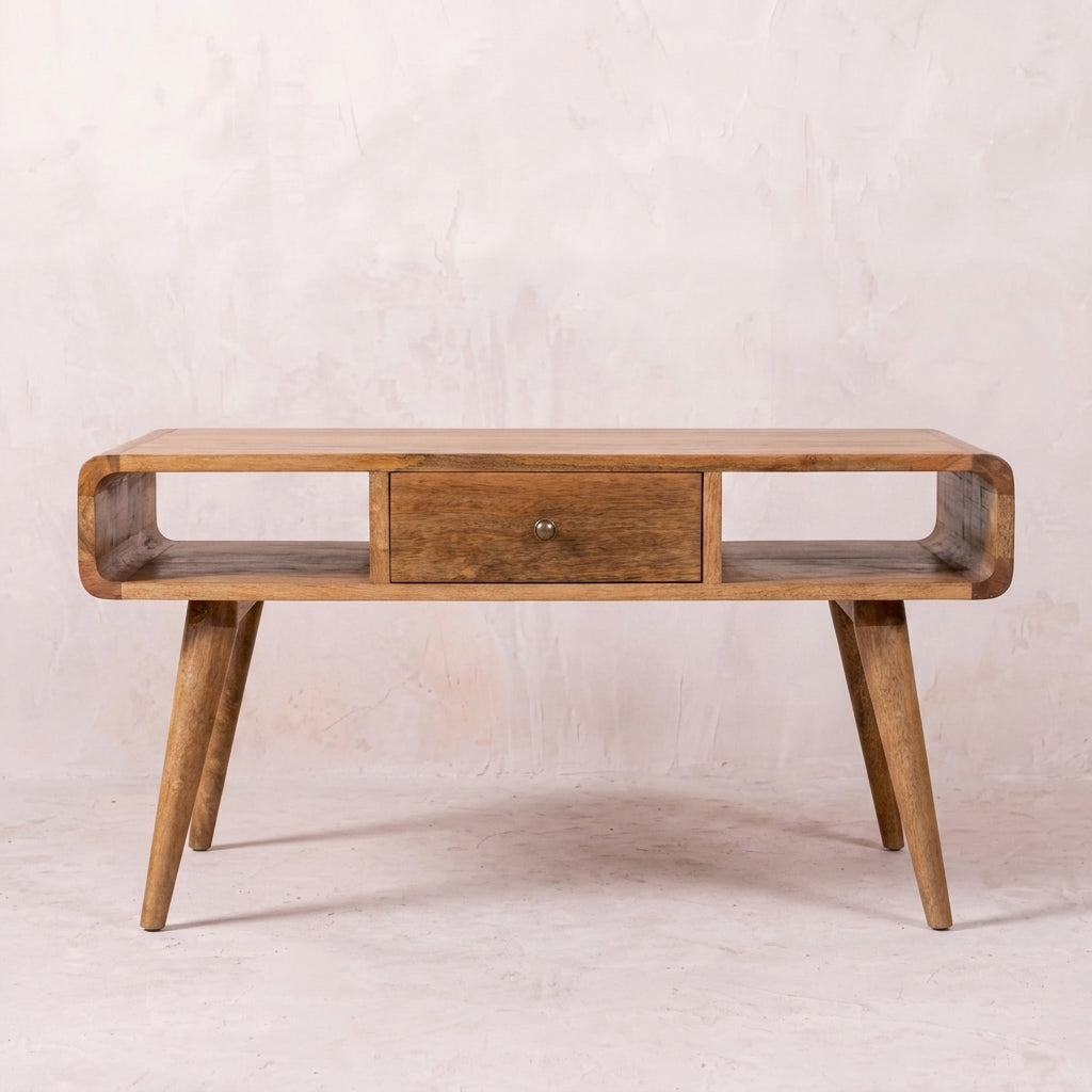 Curved Oak-ish Coffee Table