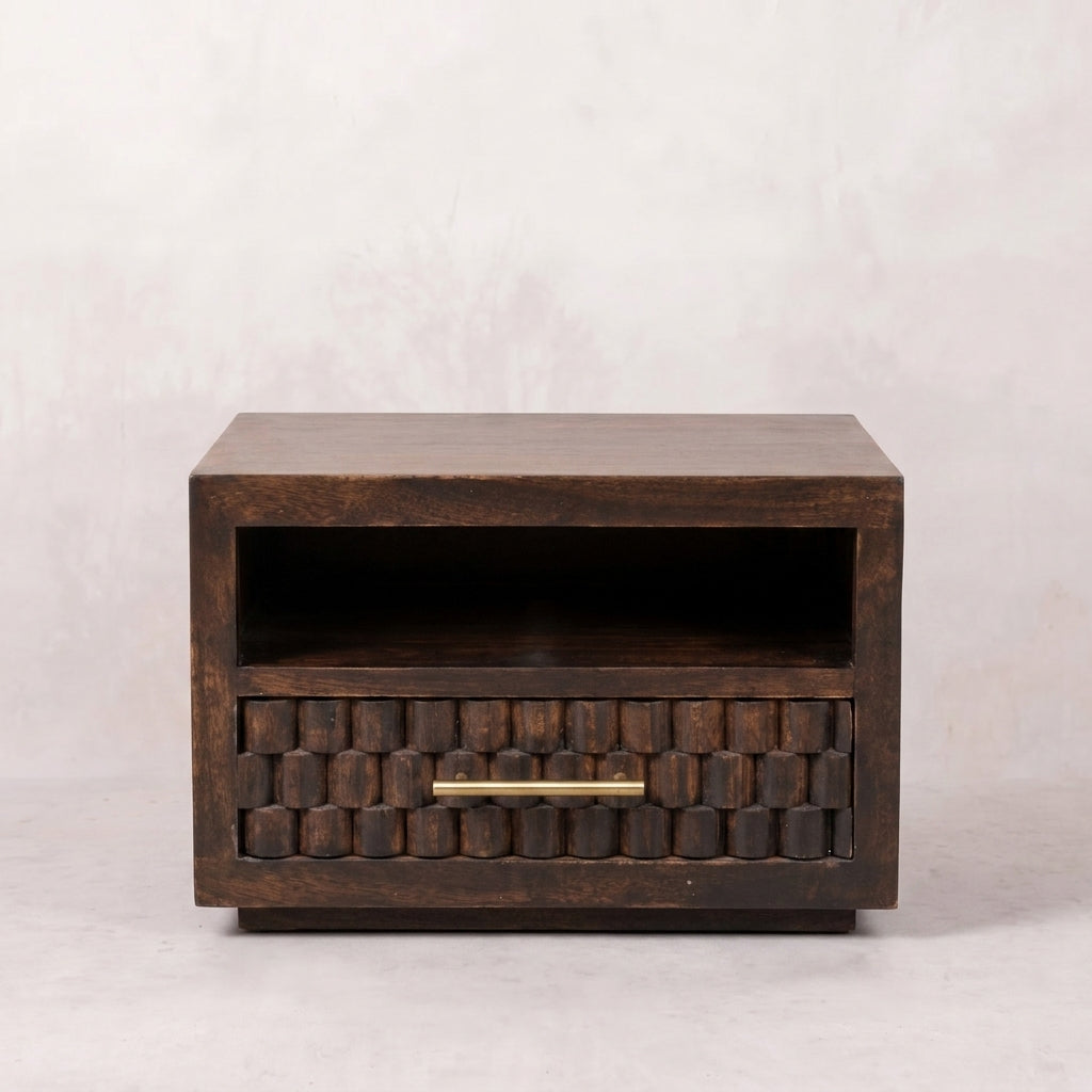 Cadiz Carved Open-Slot Bedside