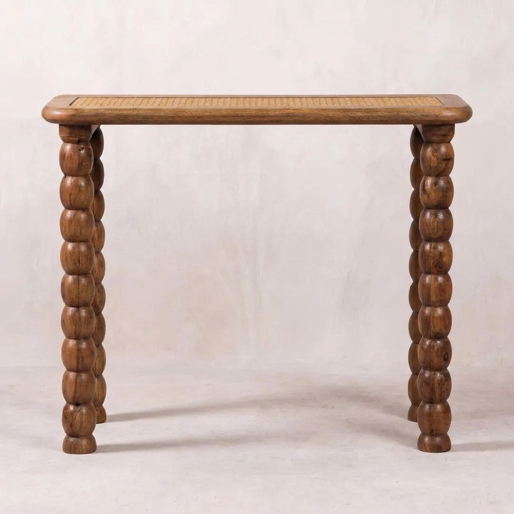 Spindle Rattan Console Table