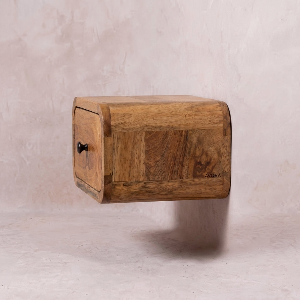 Avora Mini Wall-Mounted Oak-ish 1 Drawer Nightstand