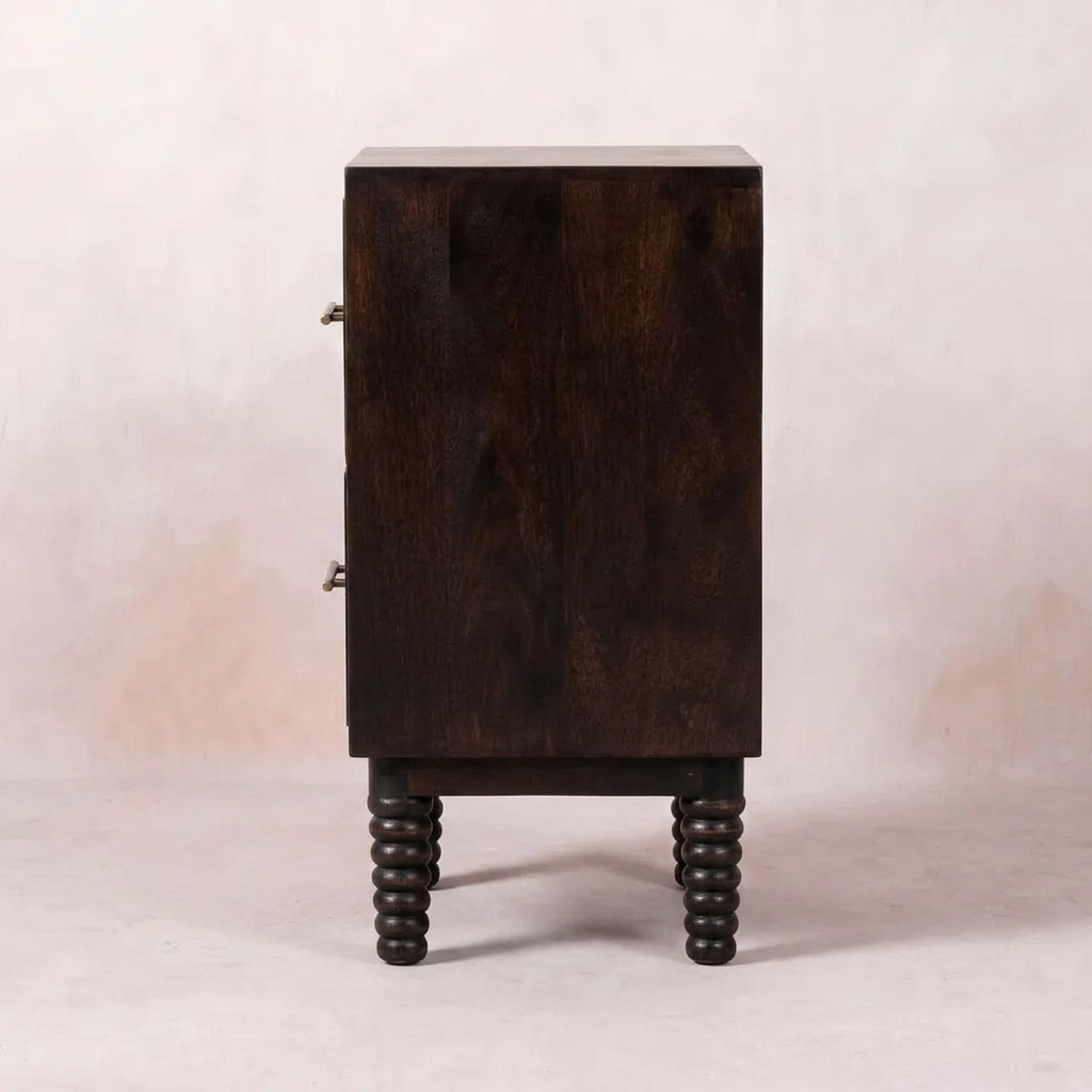 Spindle Mocha Bedside Table