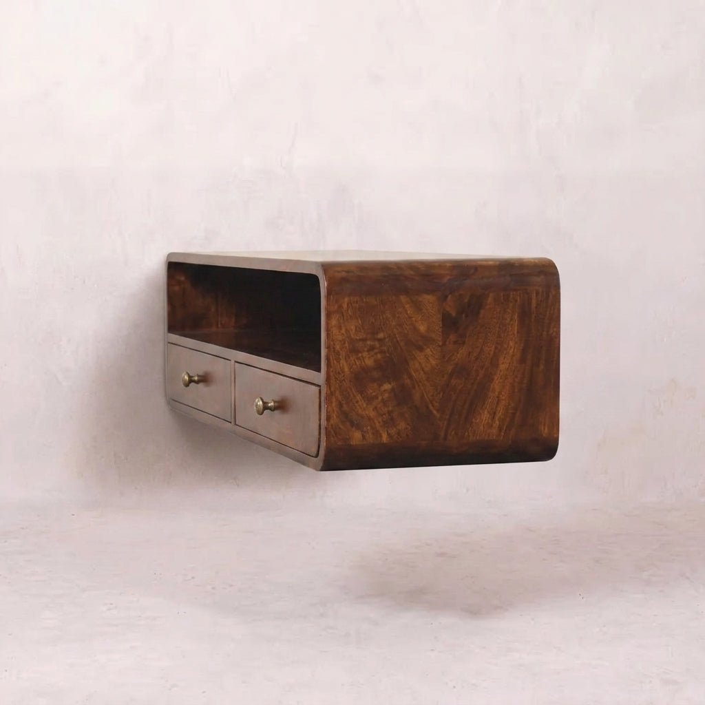 Floating California Walnut Open Console