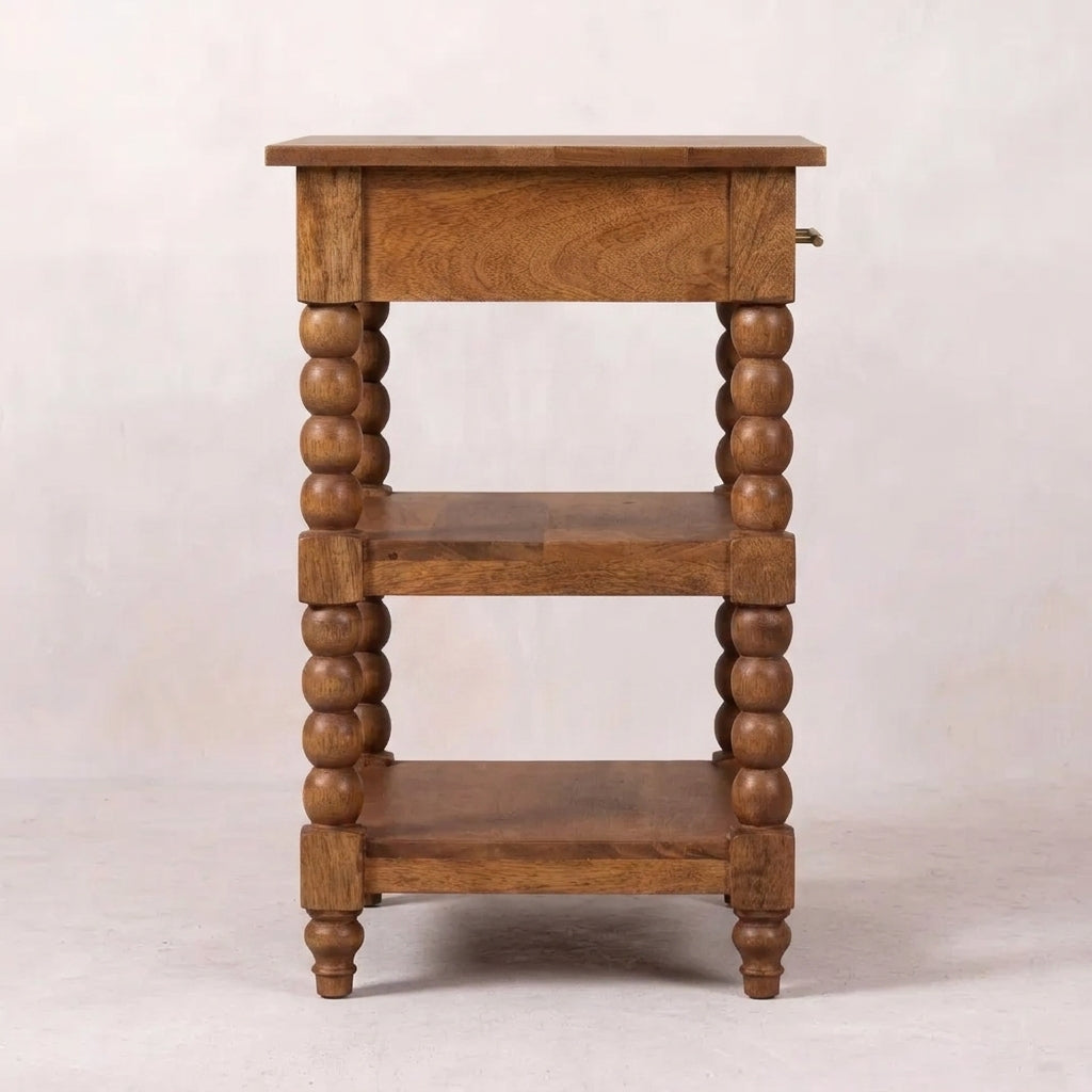 Solid Wood Golden Teak Side Table