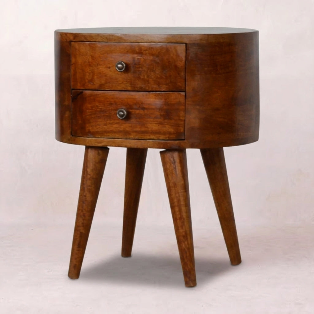 Chestnut Rounded nightstand Table