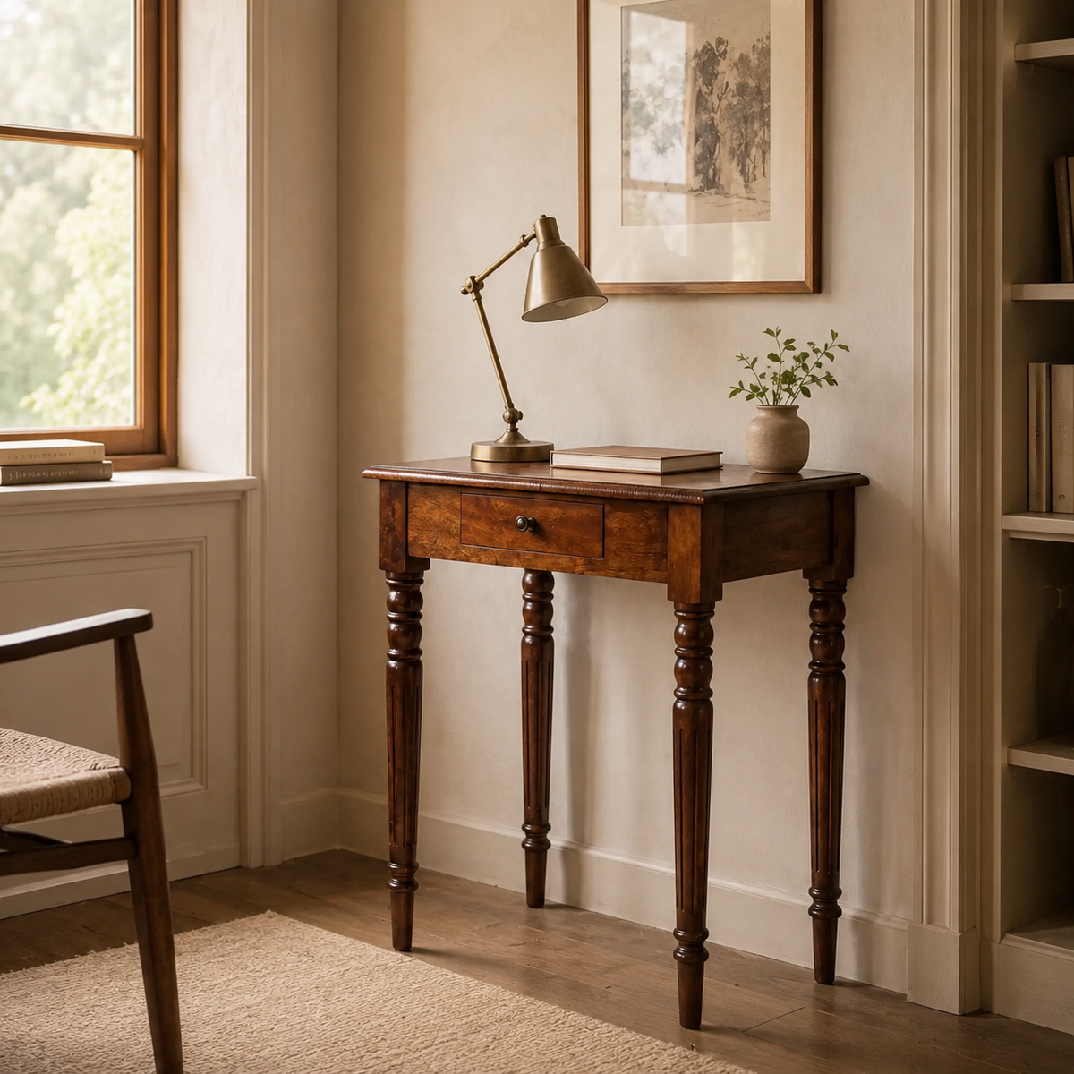 Chestnut Turned Leg Writing Desk