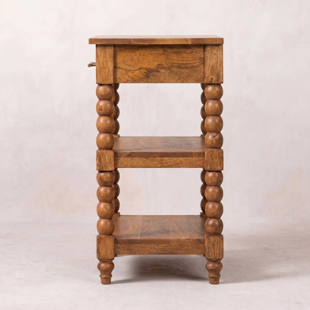 Solid Wood Golden Teak Side Table
