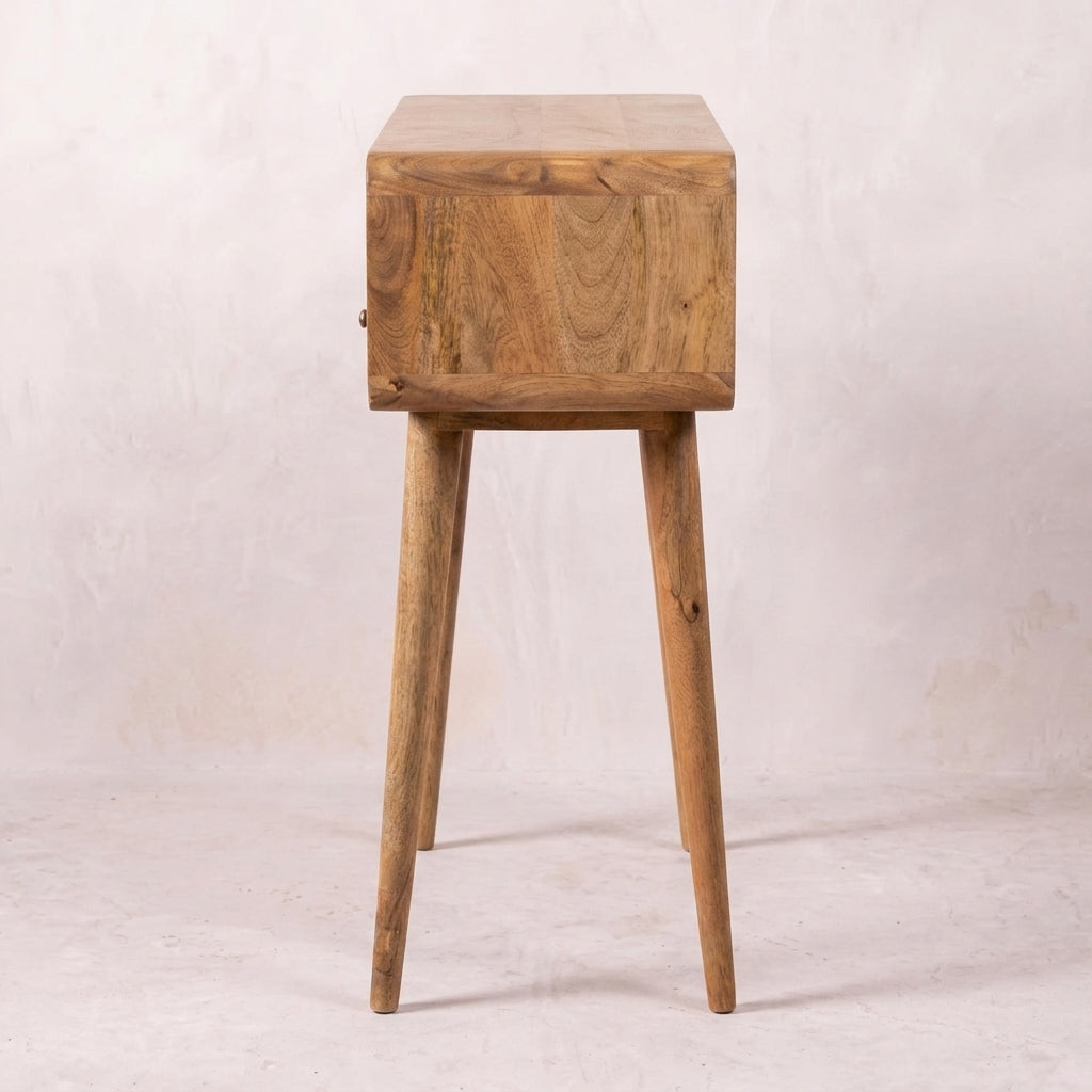 Curved Oak-ish Console Table