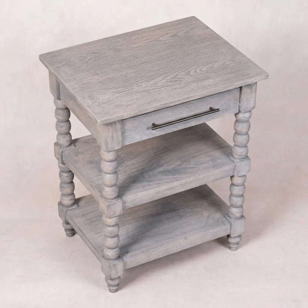 Solid Wood Acid Wash Side Table