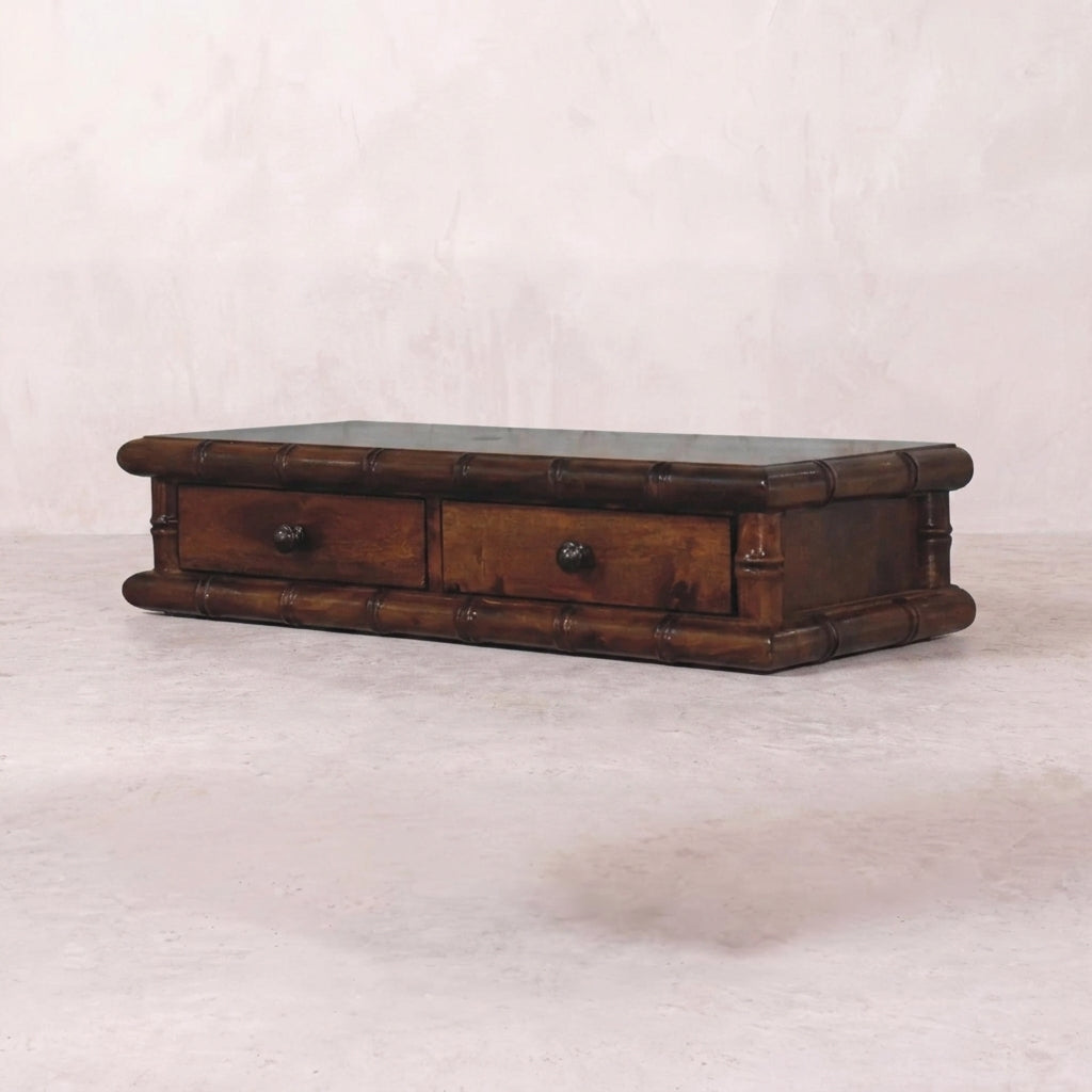 Bamboo Two Drawer Console Table