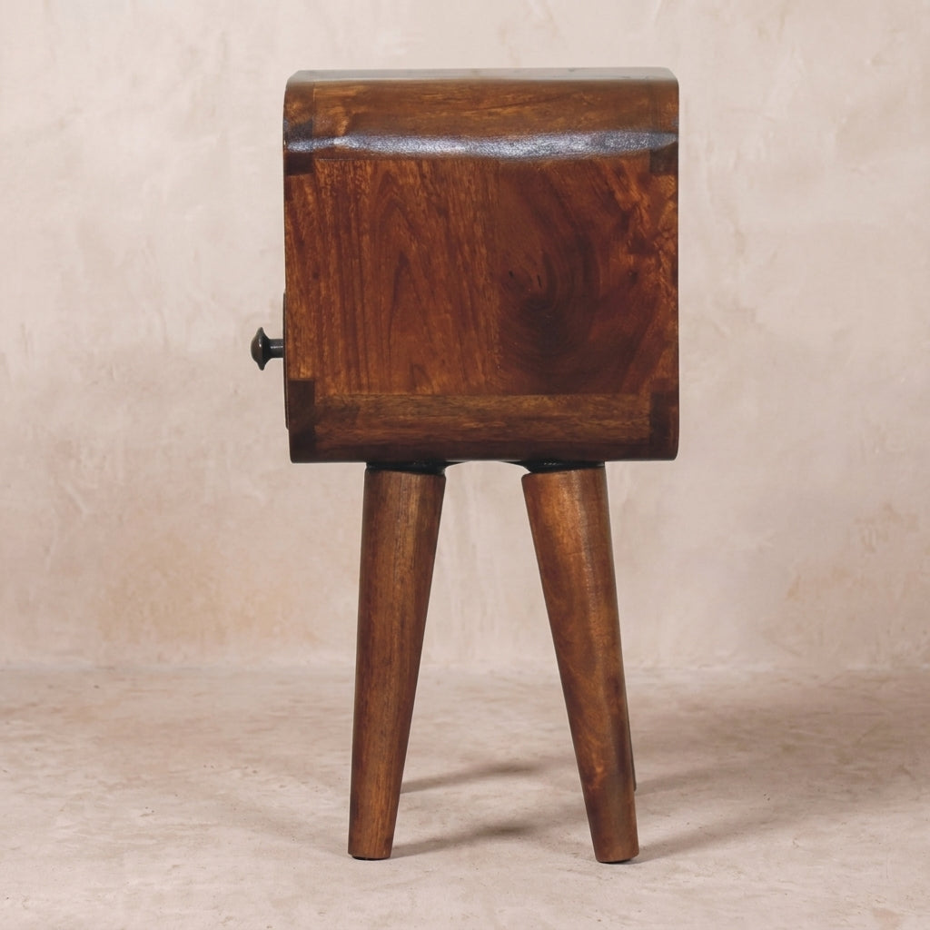 Extra Mini Chestnut Curve Open Slot Bedside