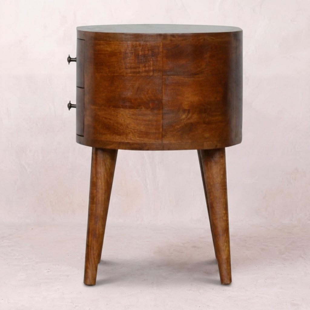 Chestnut Rounded nightstand Table