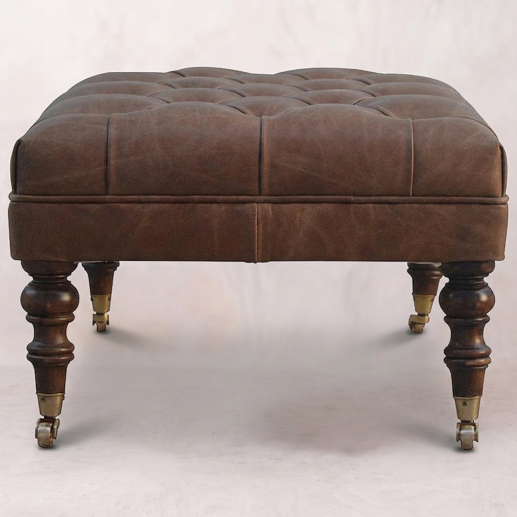 Buffalo Leather Ottoman