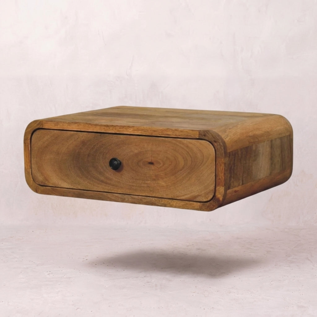 Avora Wall-Mounted Oak-ish 1 Drawer Nightstand