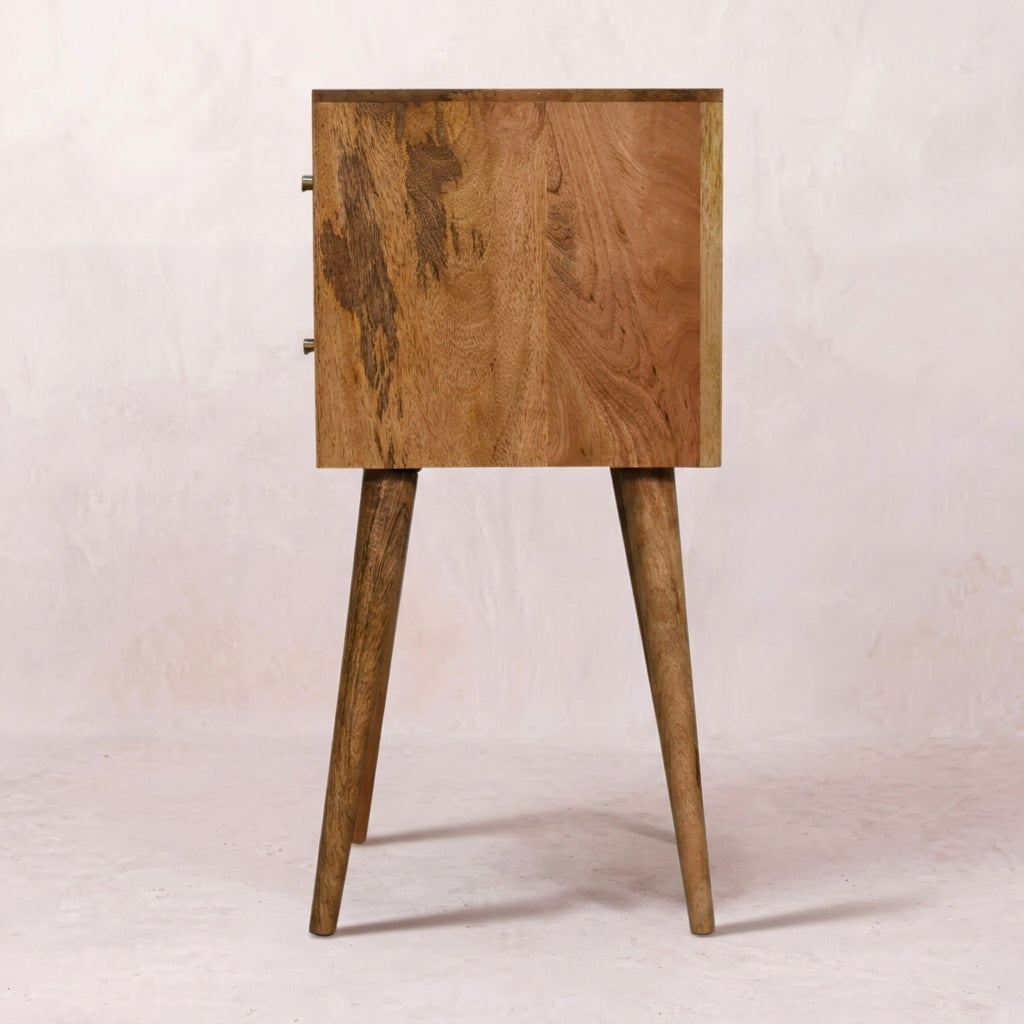 Mini Cube Carved 2 Drawer nightstand