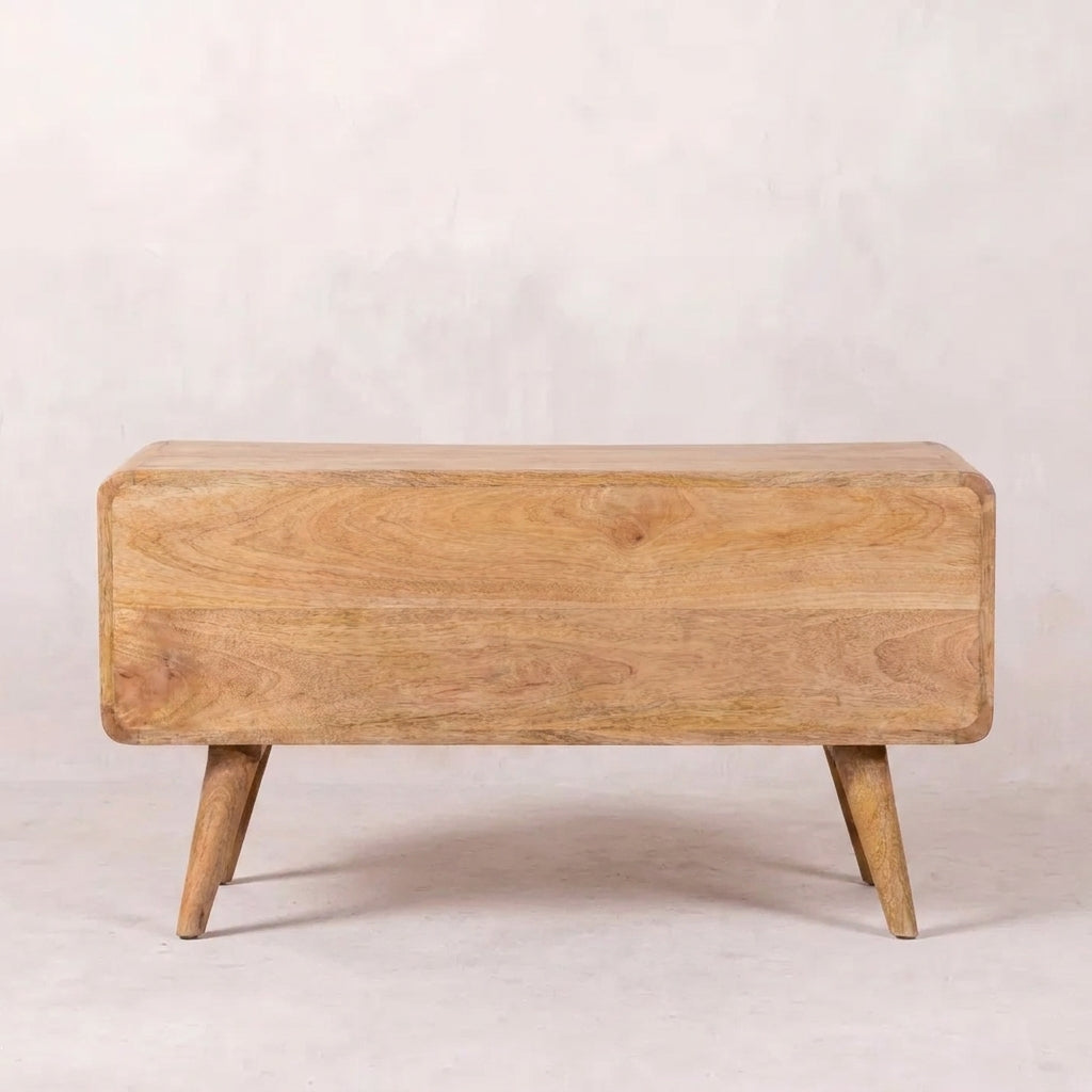 Curved Oak-ish Media Unit
