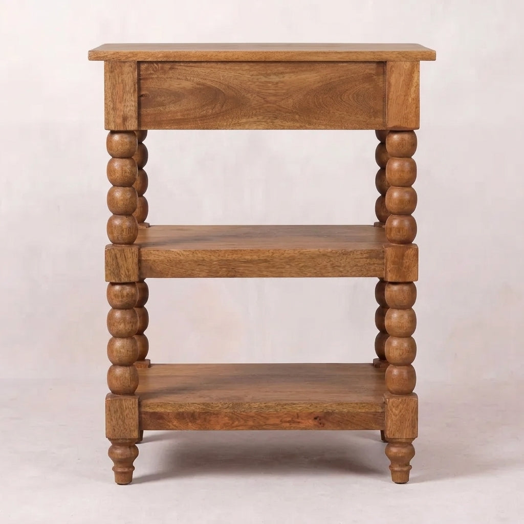 Solid Wood Golden Teak Side Table