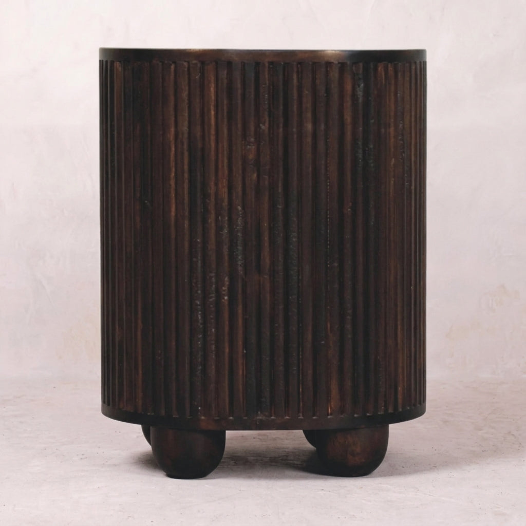 Curved Fluted 3-Drawer Bedside