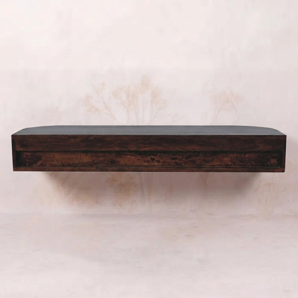 Chestnut Solid Wood 2 Drawer Wall Mounted Console