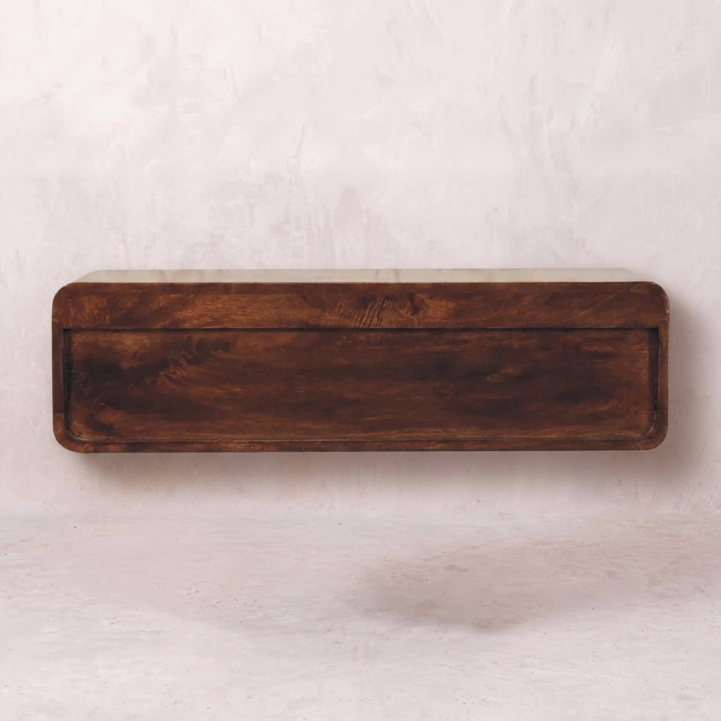 Floating California Walnut Open Console