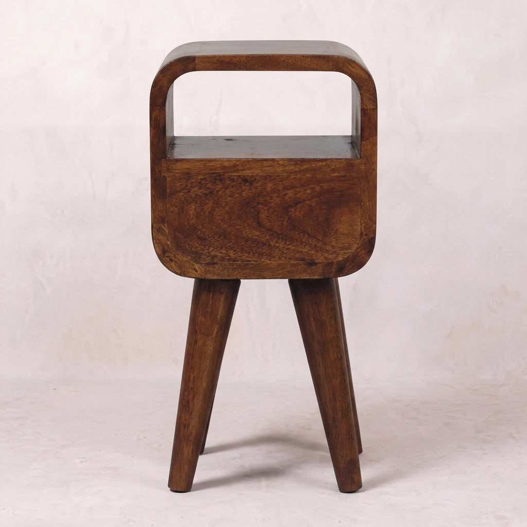 Extra Mini Chestnut Curve Open Slot Bedside