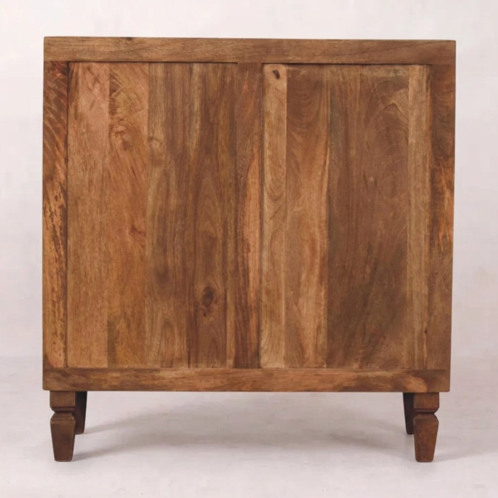 Solid Wood Golden Teak Carved Storage Chest