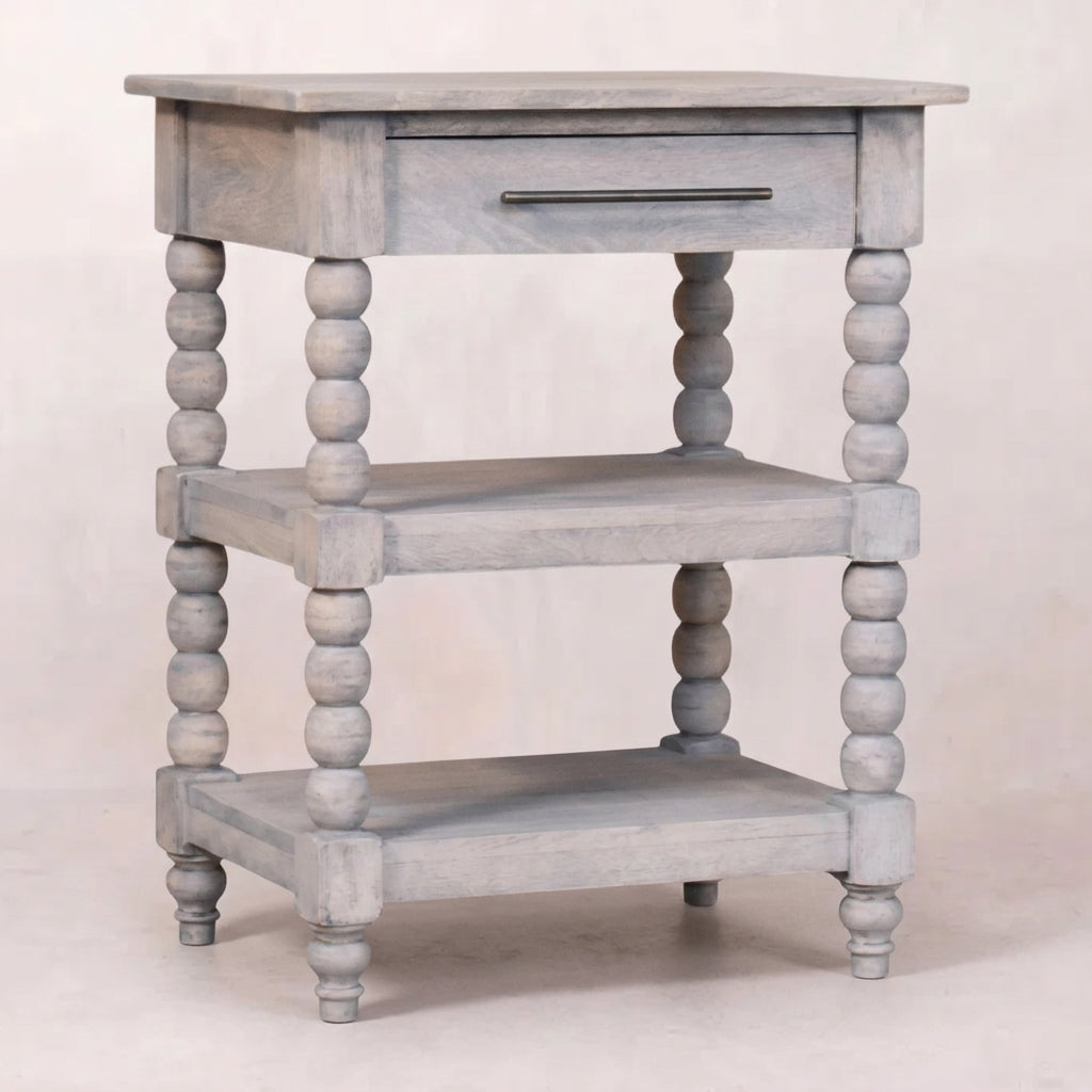 Solid Wood Acid Wash Side Table
