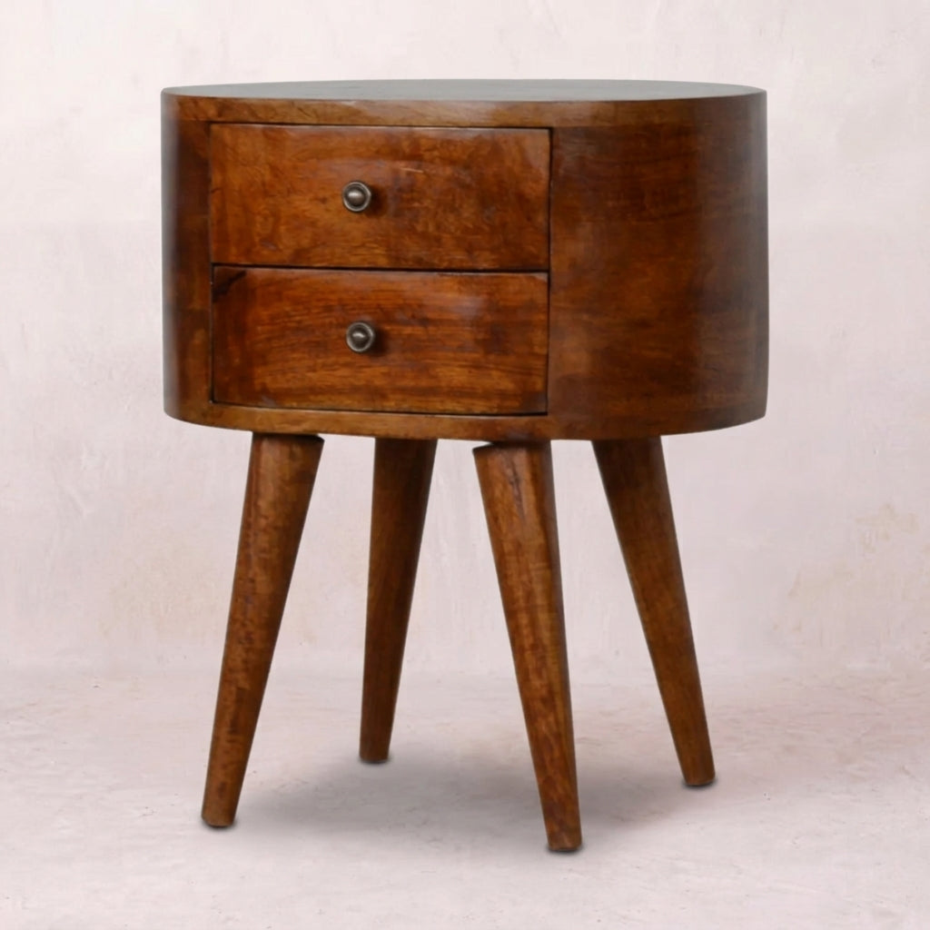 Chestnut Rounded nightstand Table