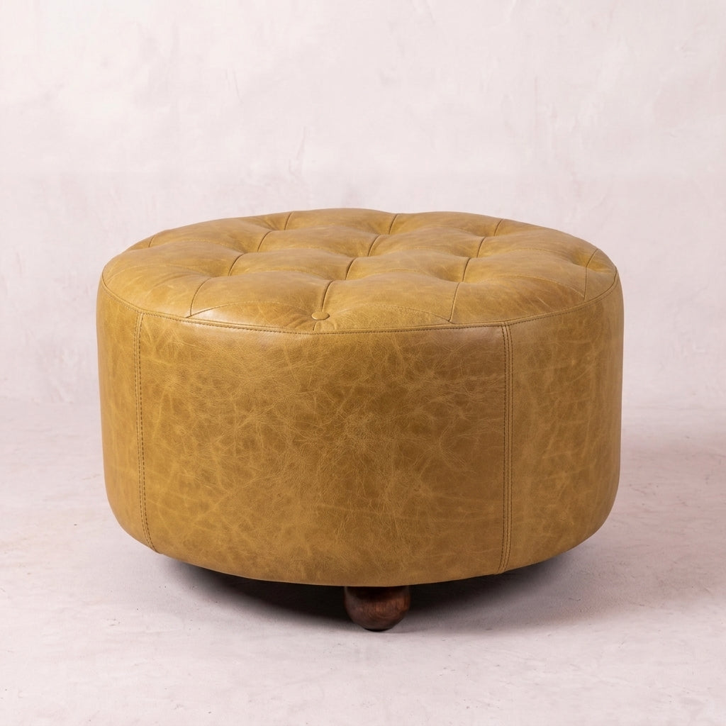 Amber Oak Leather Coffee Table