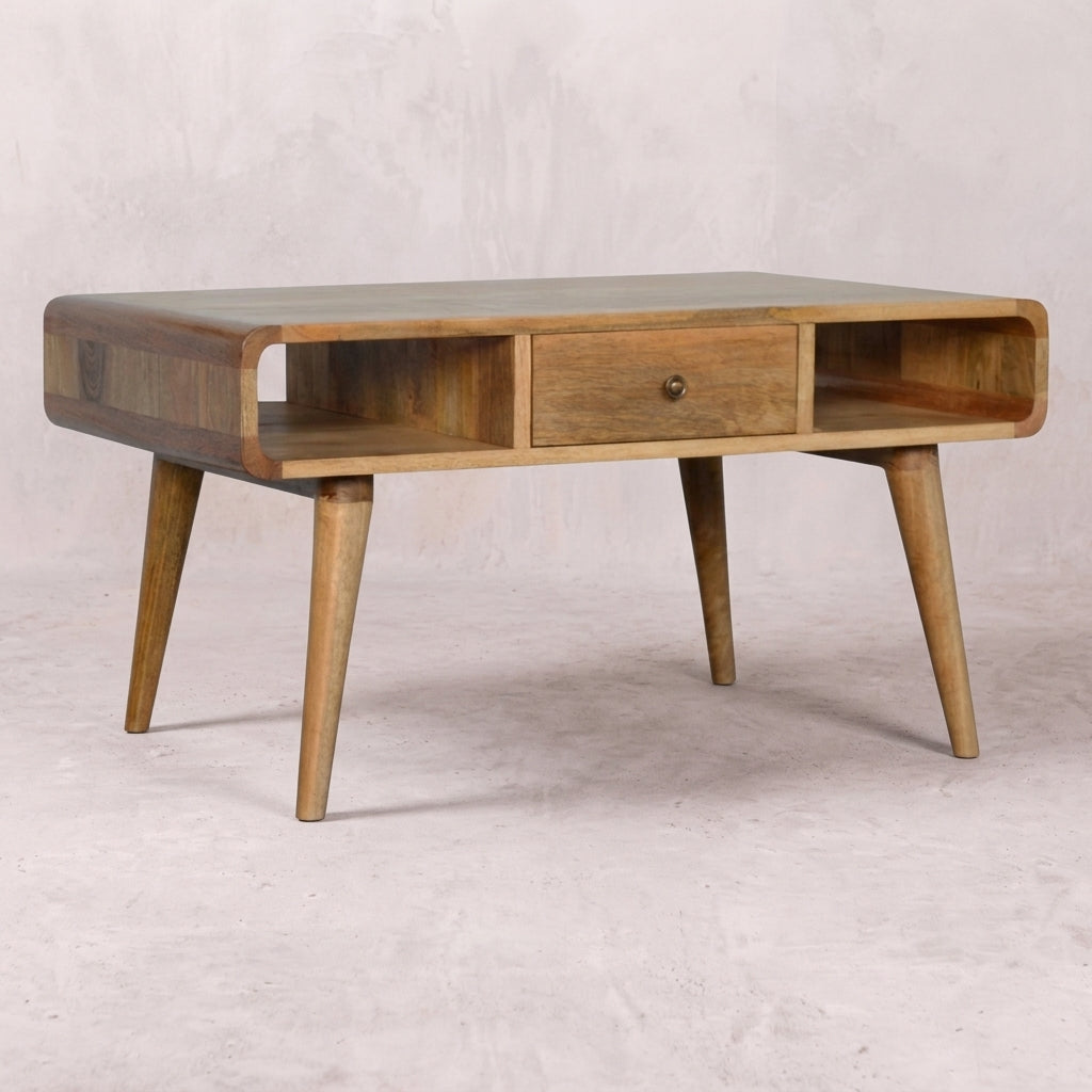 Curved Oak-ish Coffee Table