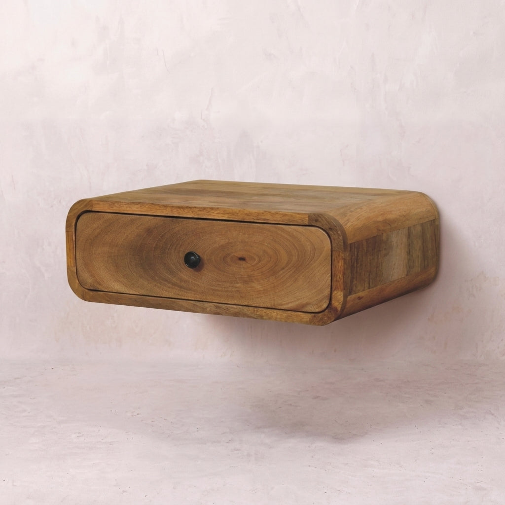 Avora Wall-Mounted Oak-ish 1 Drawer Nightstand