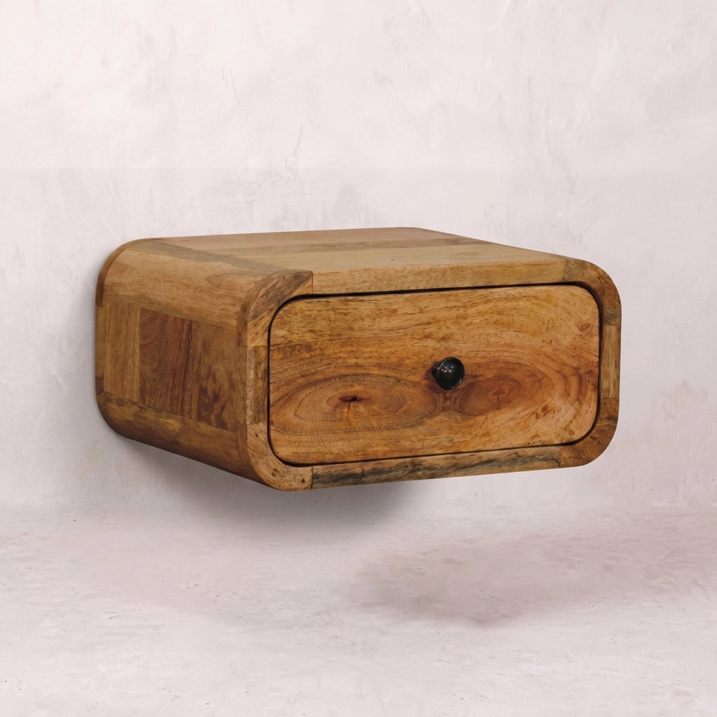 Avora Mini Wall-Mounted Oak-ish 1 Drawer Nightstand