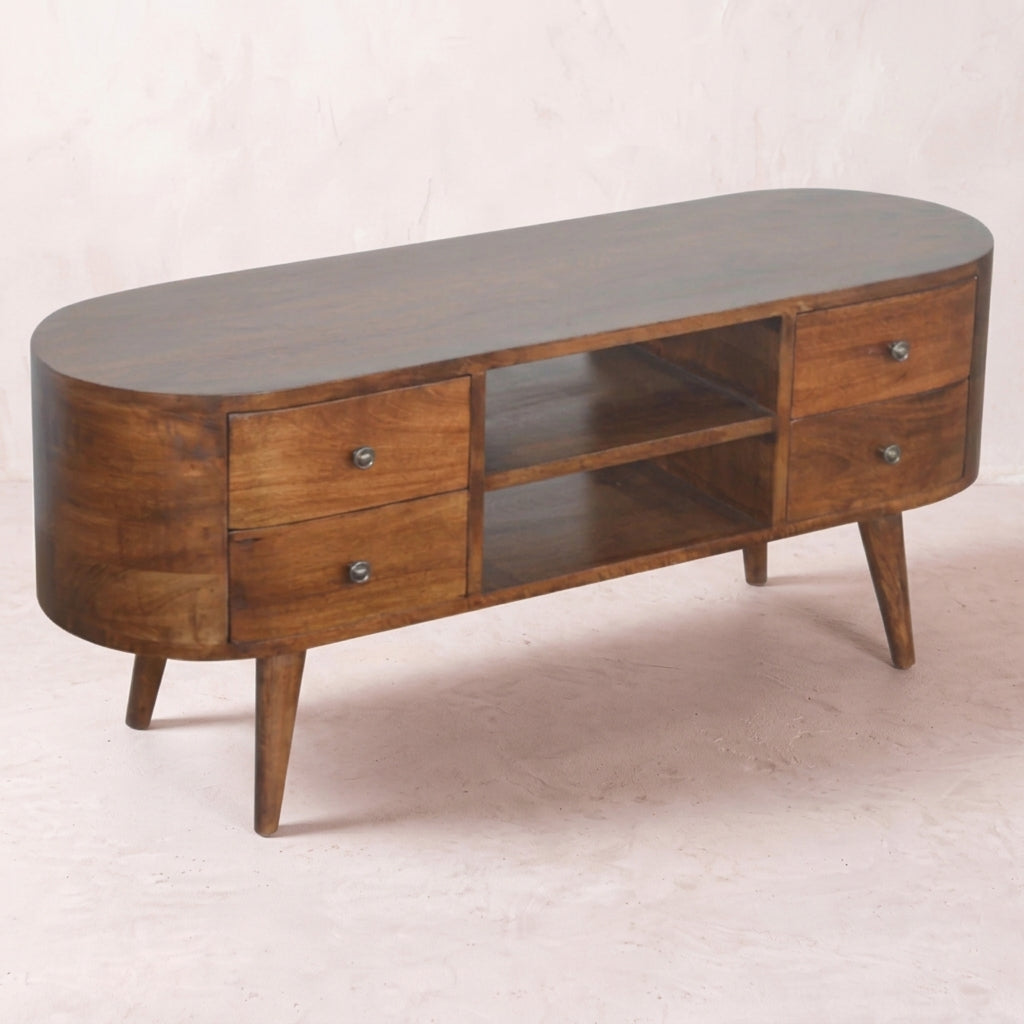 Chestnut Rounded Entertainment Unit