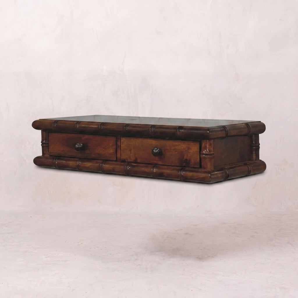 Bamboo Two Drawer Console Table