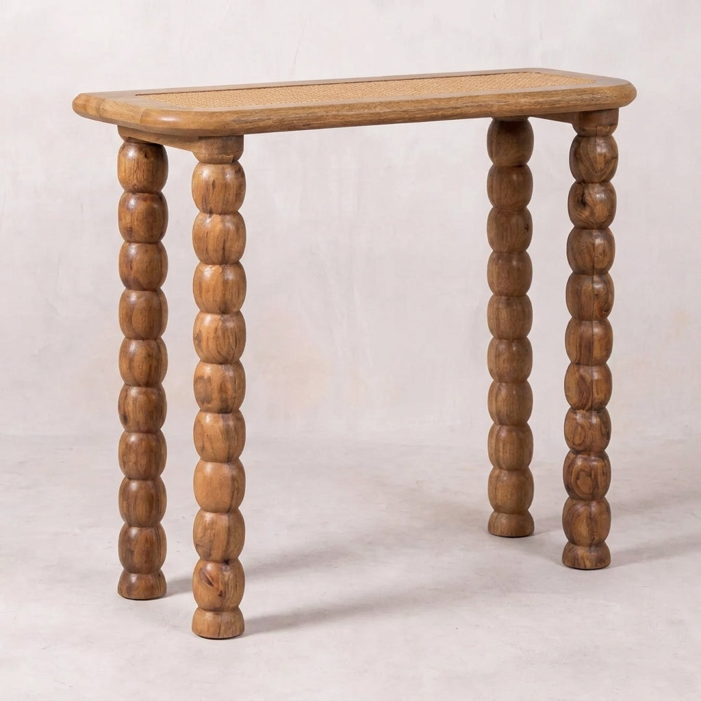 Spindle Rattan Console Table