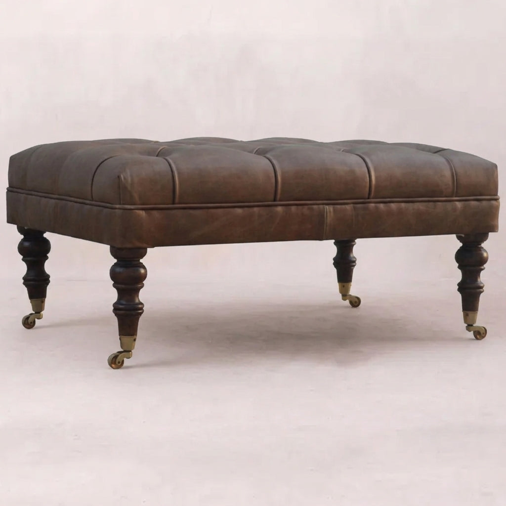 Buffalo Leather Ottoman