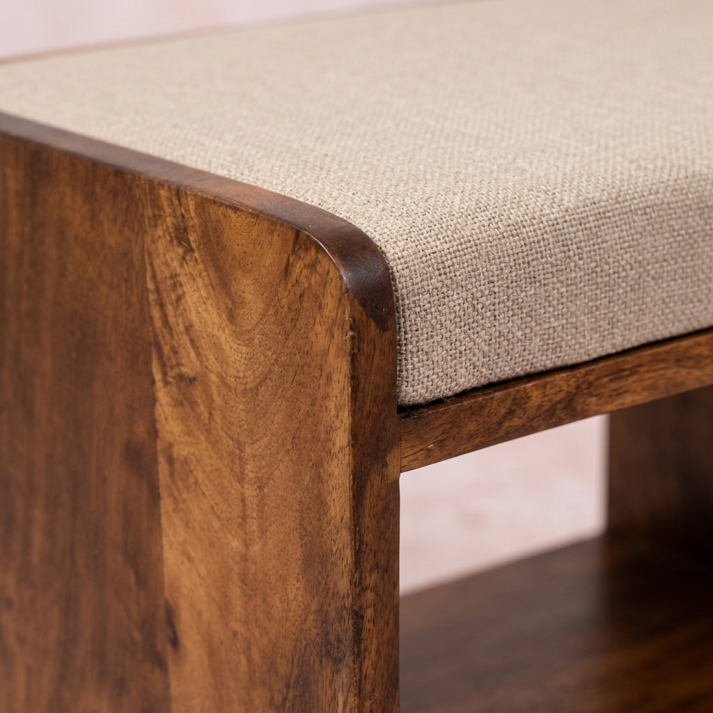 Mud Linen Nordic Storage Bench