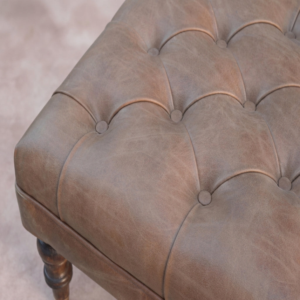 Buffalo Leather Ottoman