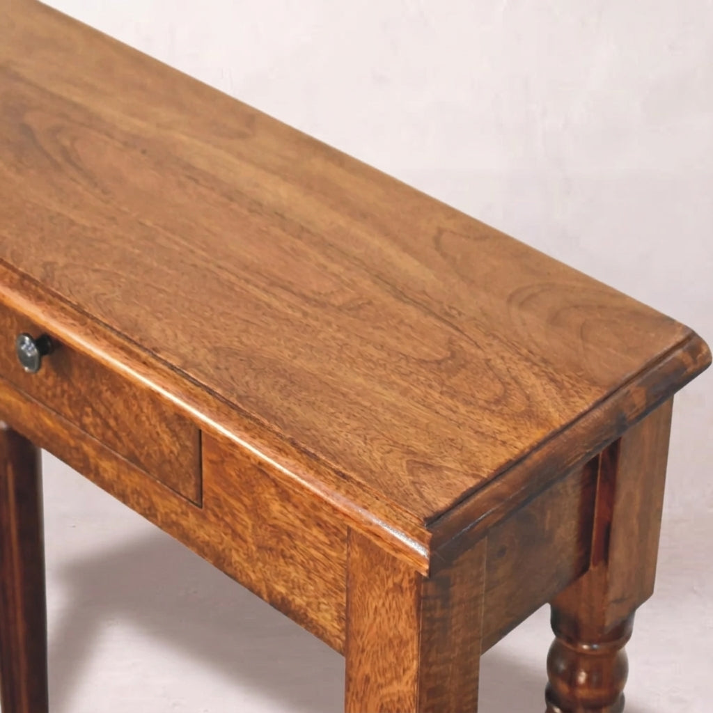 Turned Legs 1 Drawer Chestnut Console