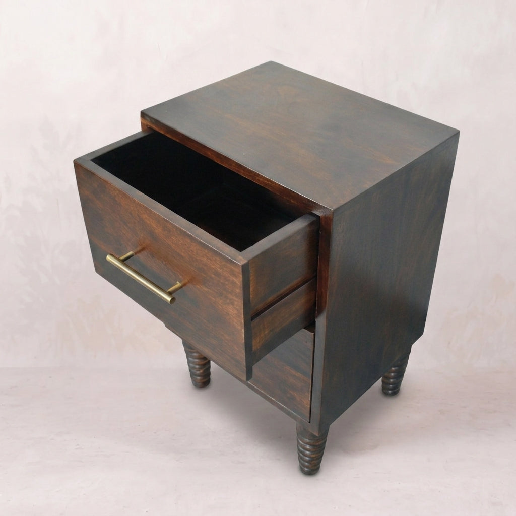 Spindle Mocha Bedside Table