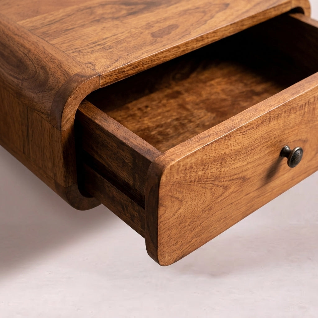 Avora Wall-Mounted Chestnut 1 Drawer Nightstand