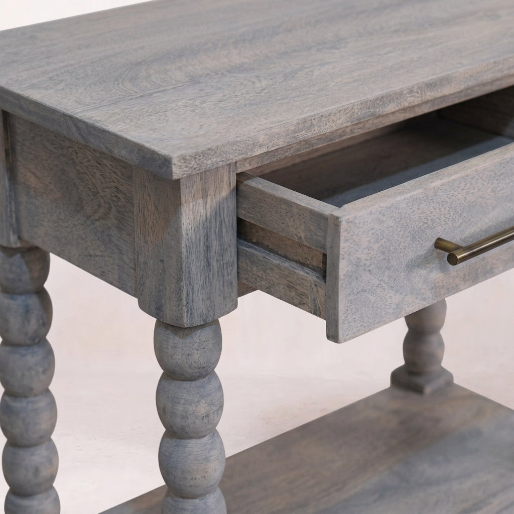 Solid Wood Acid Wash Side Table