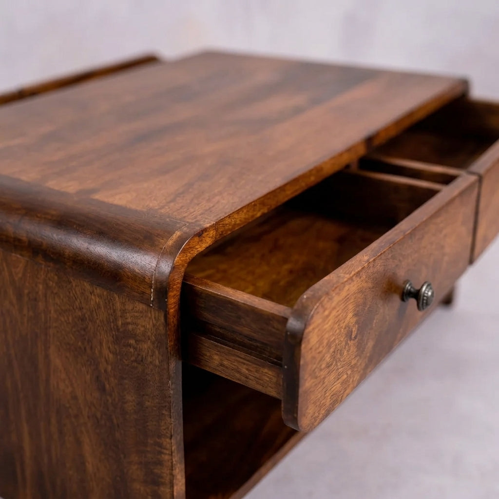 Solid Wood Slim Coffee Table in Chestnut