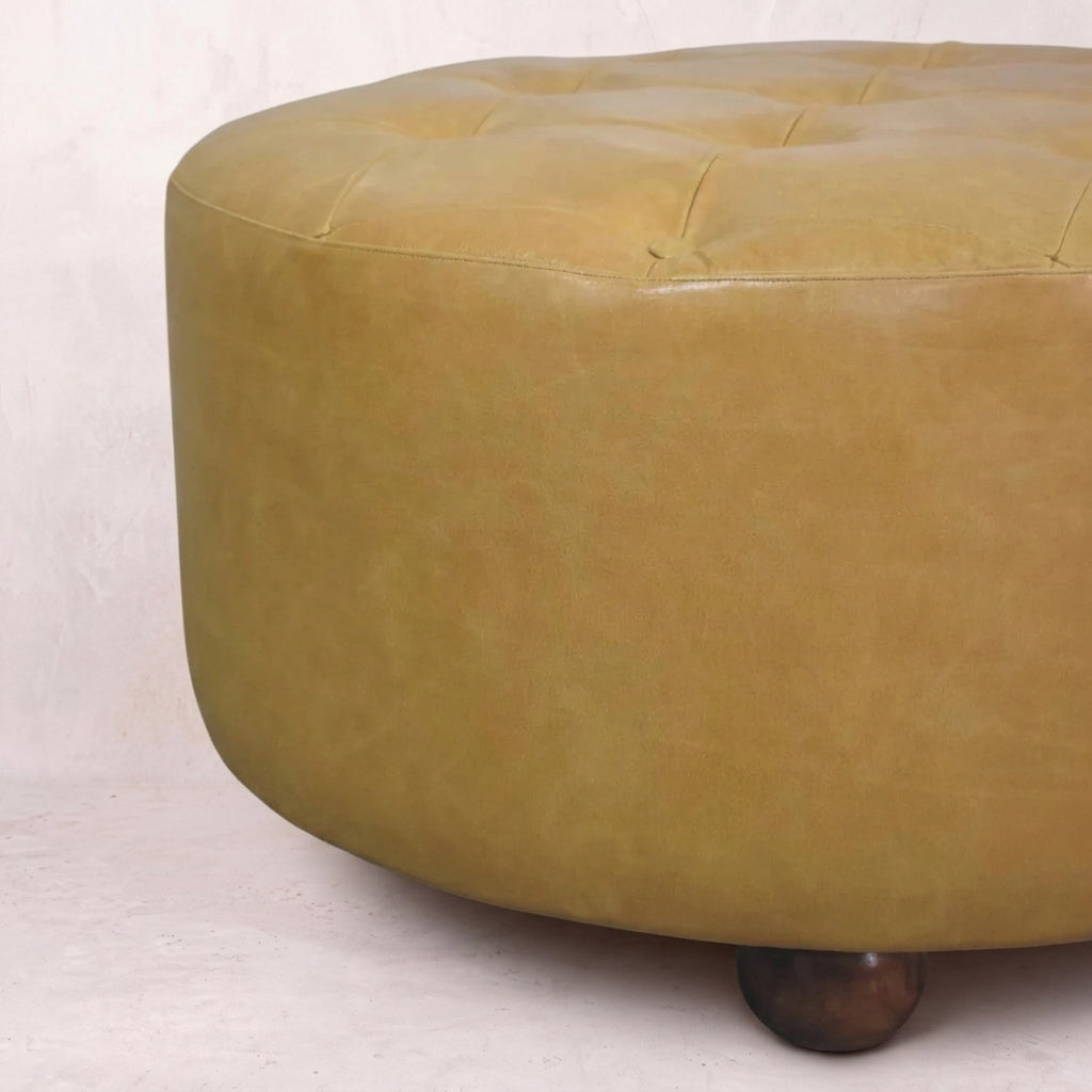 Amber Oak Leather Coffee Table