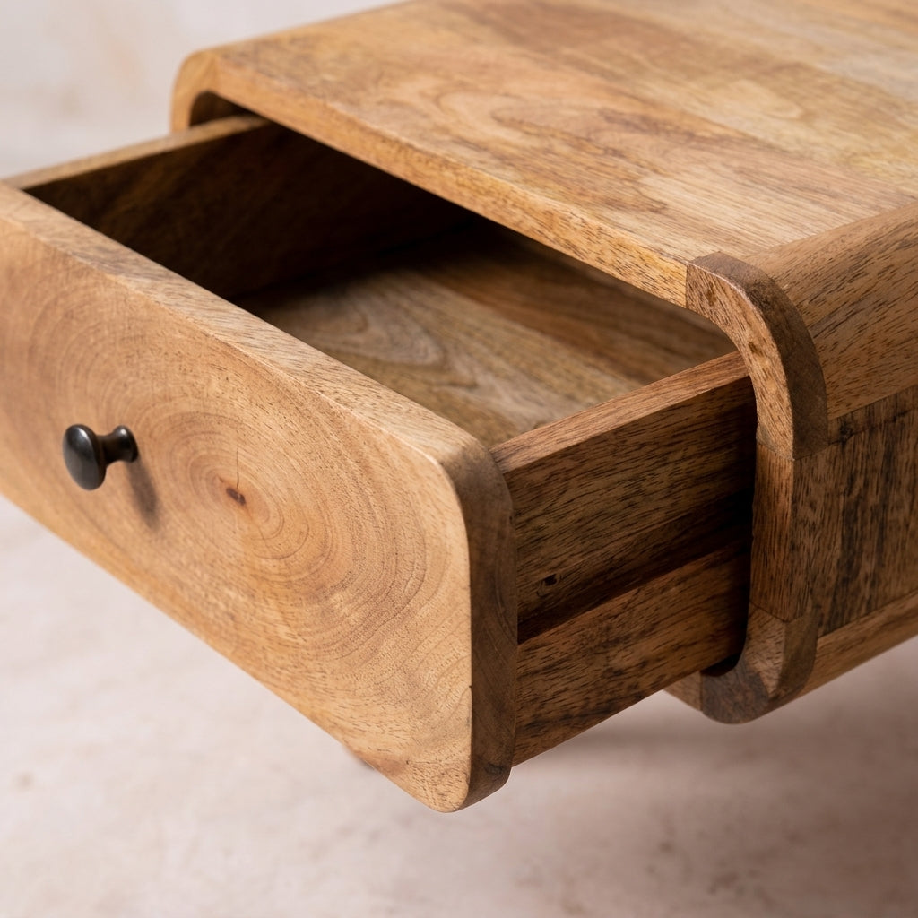 Avora Wall-Mounted Oak-ish 1 Drawer Nightstand