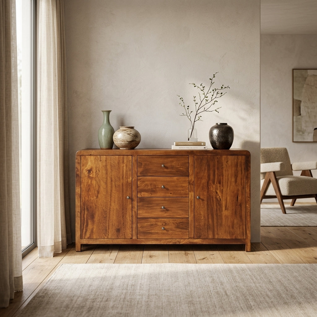 Solid Wood Chestnut Sideboard
